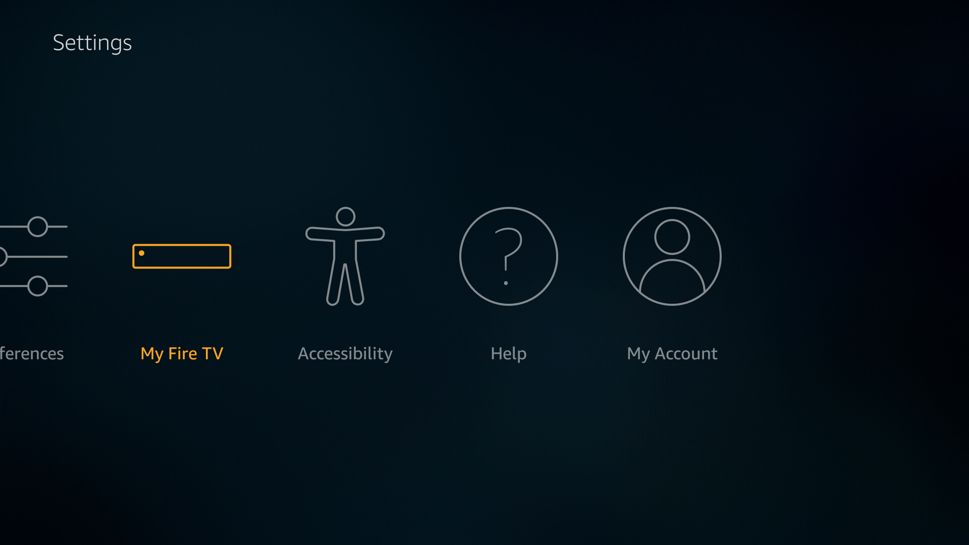 Choose Option My FireTV from Settings